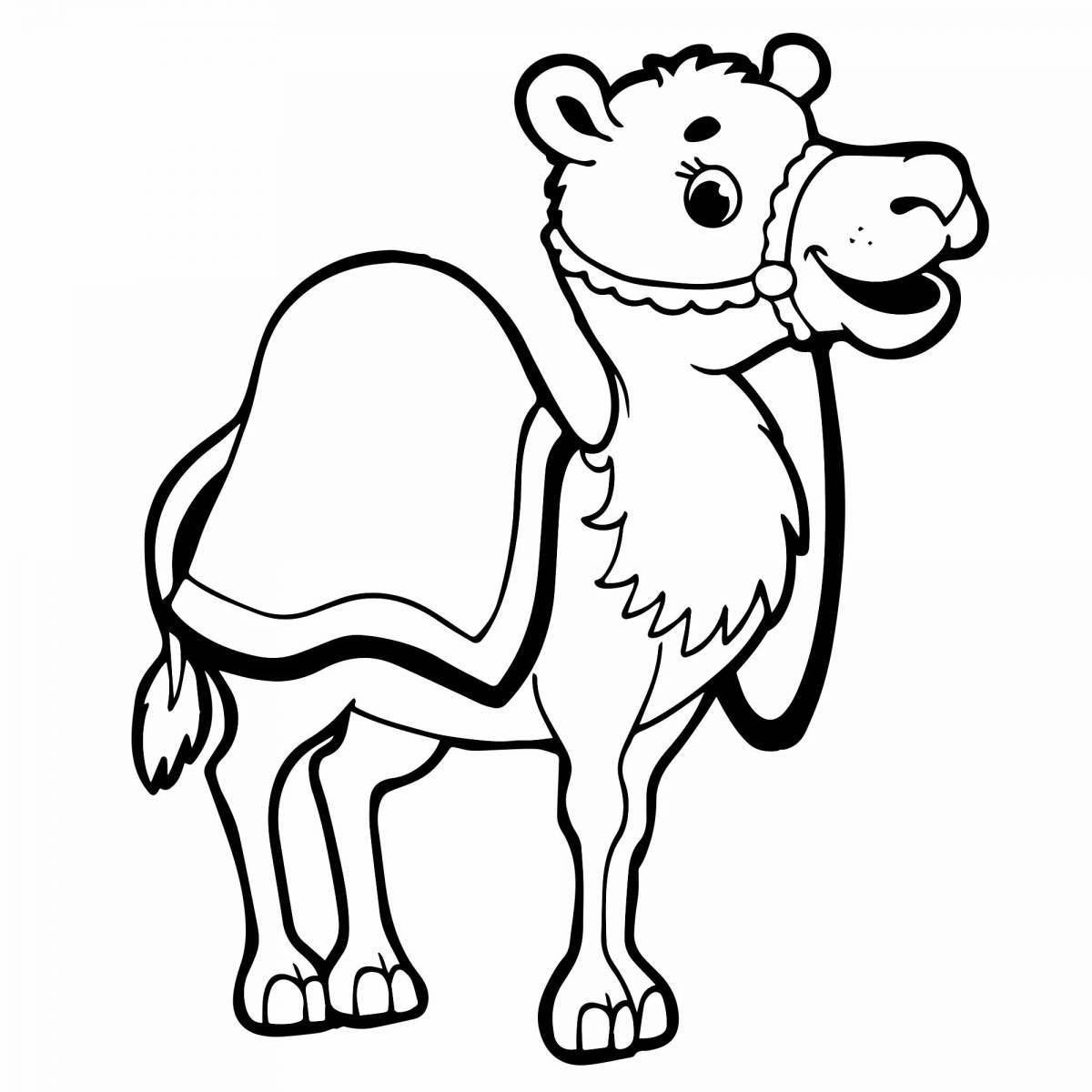 Funny coloring camel for children 6-7 years old