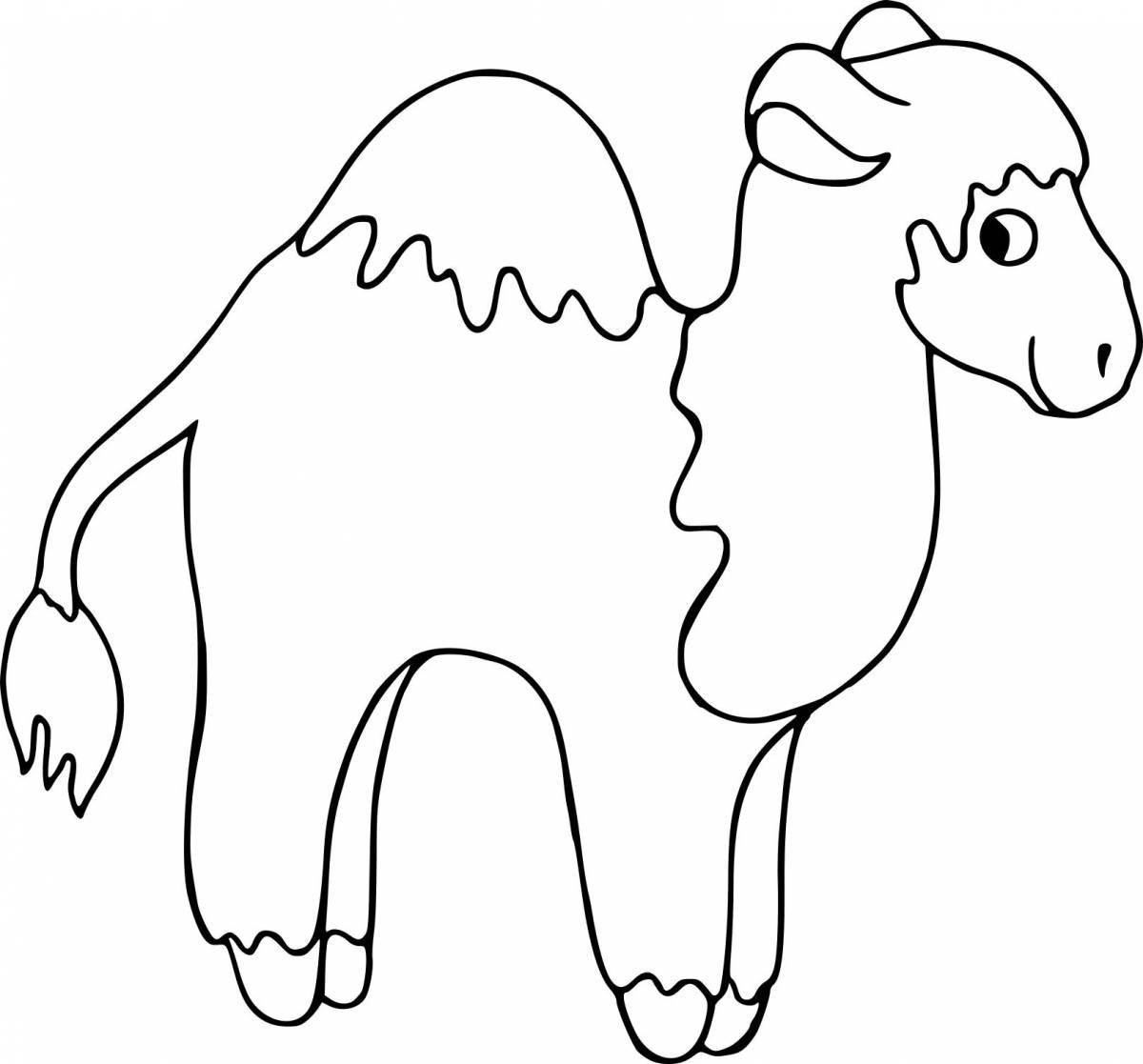 Adorable camel coloring page for children 6-7 years old