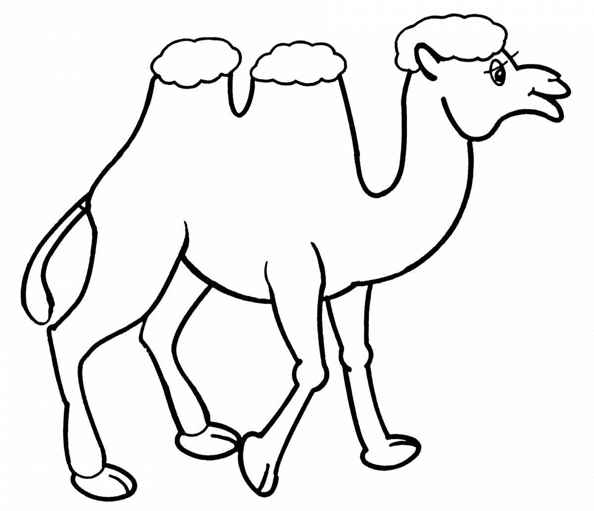 Colorful coloring camel for children 6-7 years old