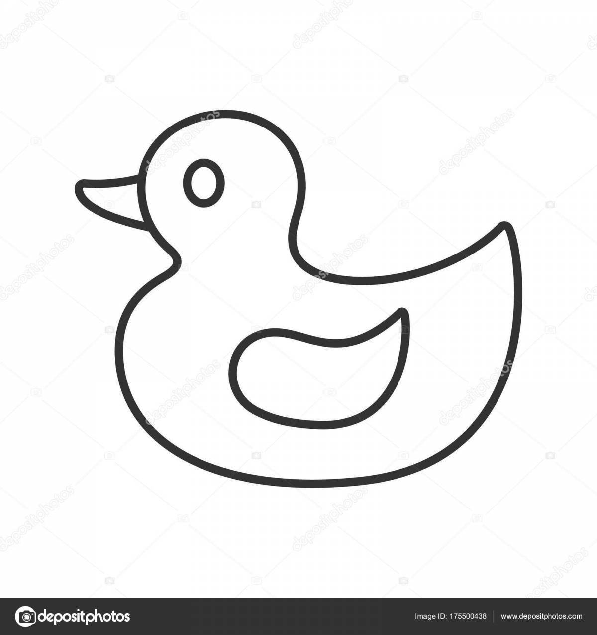 Причудливая дымковская утка раскраска для детей 3-4 лет