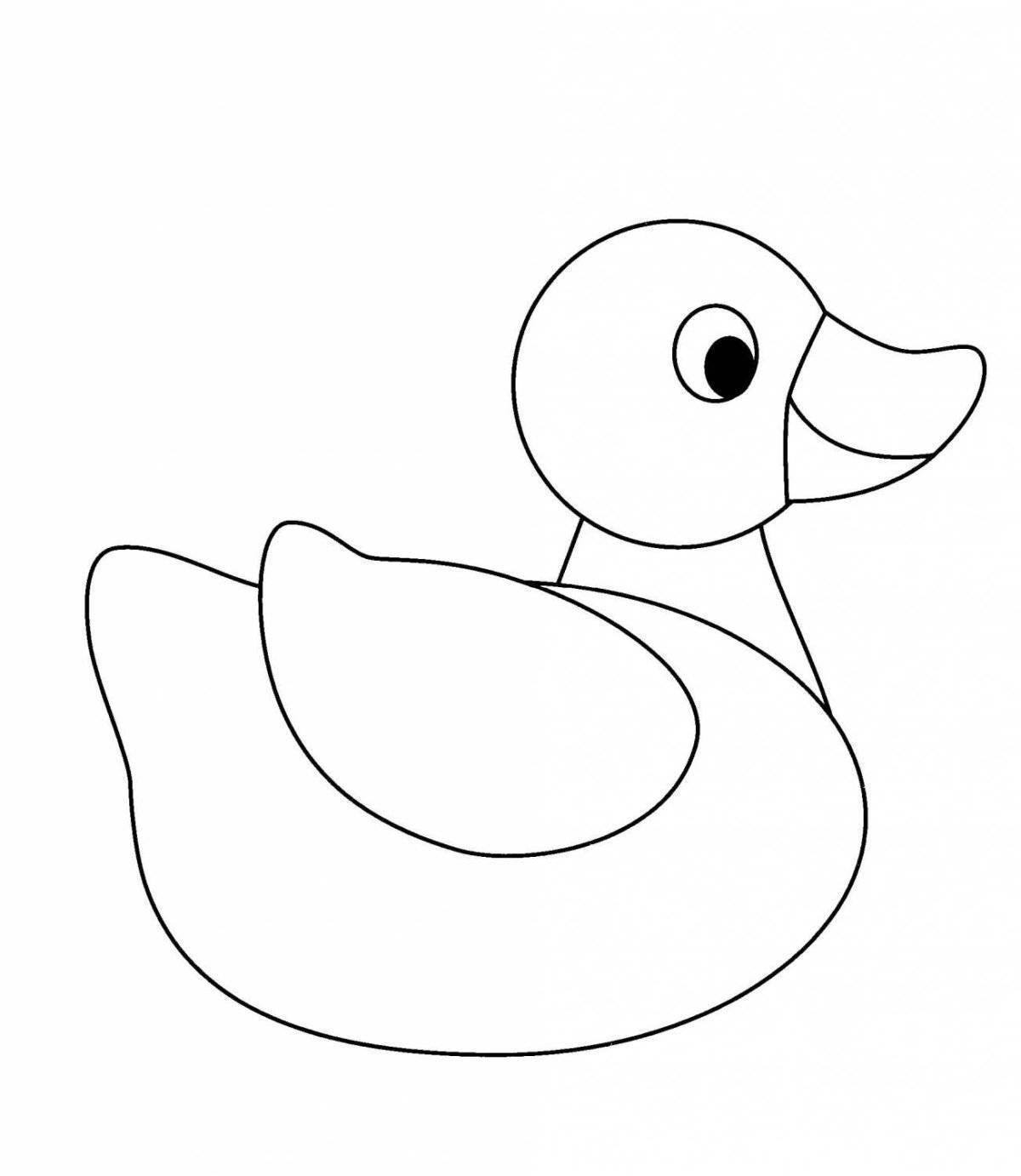 Color-dynamic coloring Dymkovo duck for children 3-4 years old