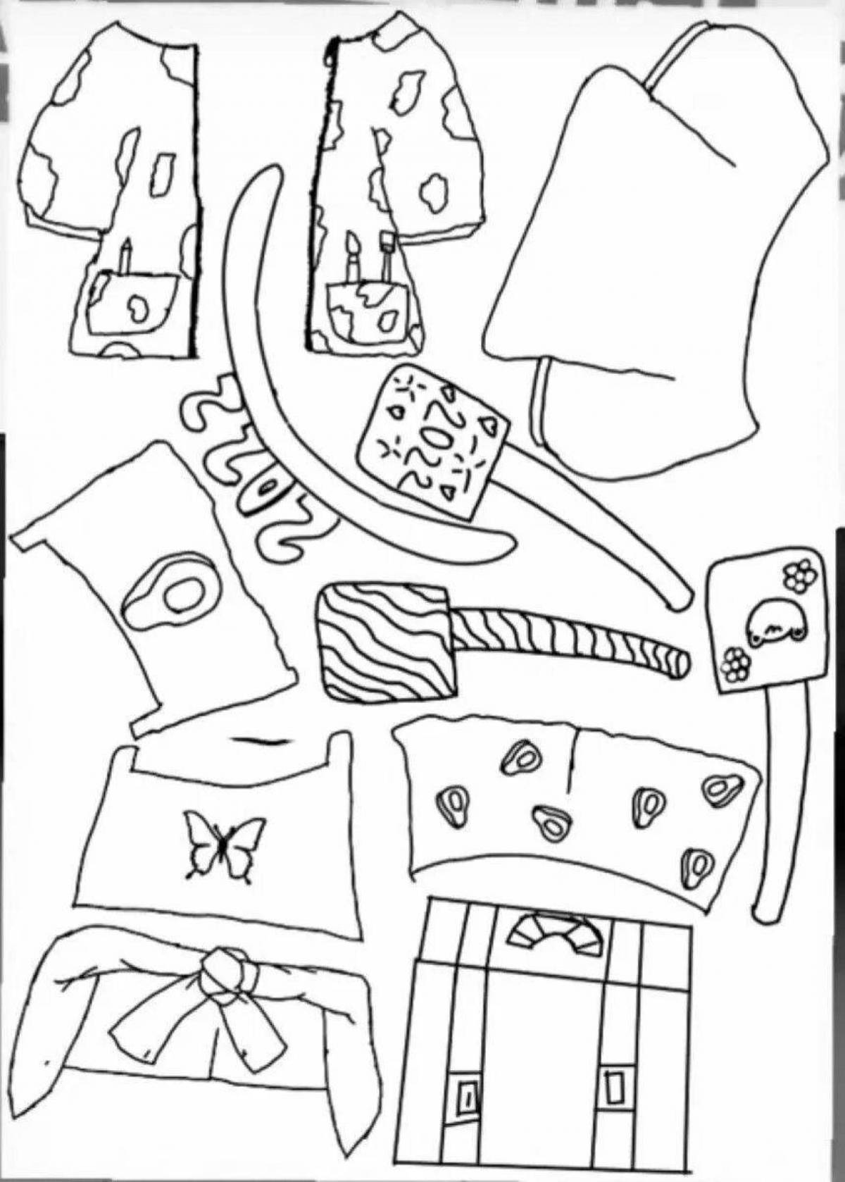 Модная раскраска утка лалафан с одеждой