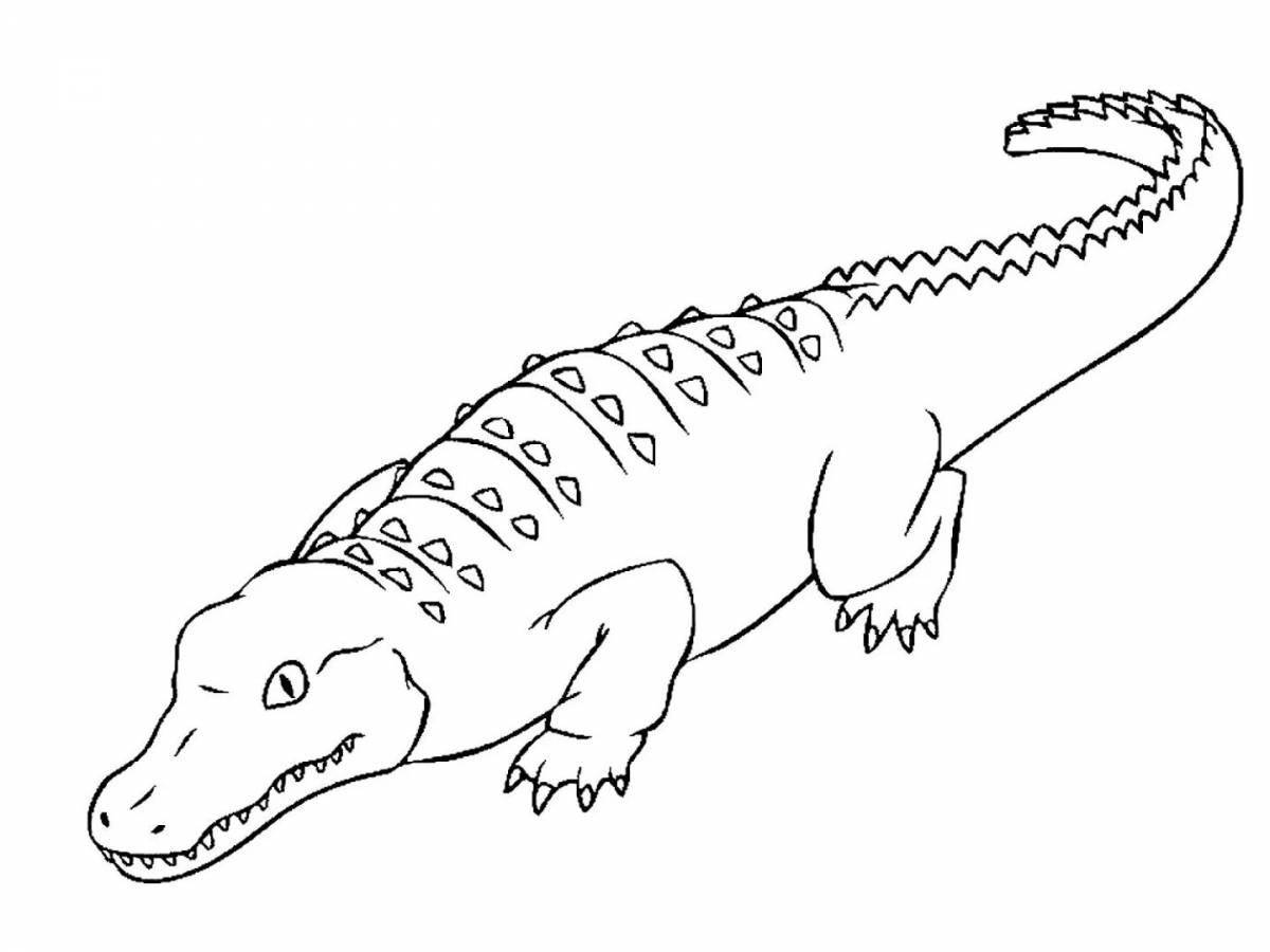 Bright coloring crocodile for the little ones