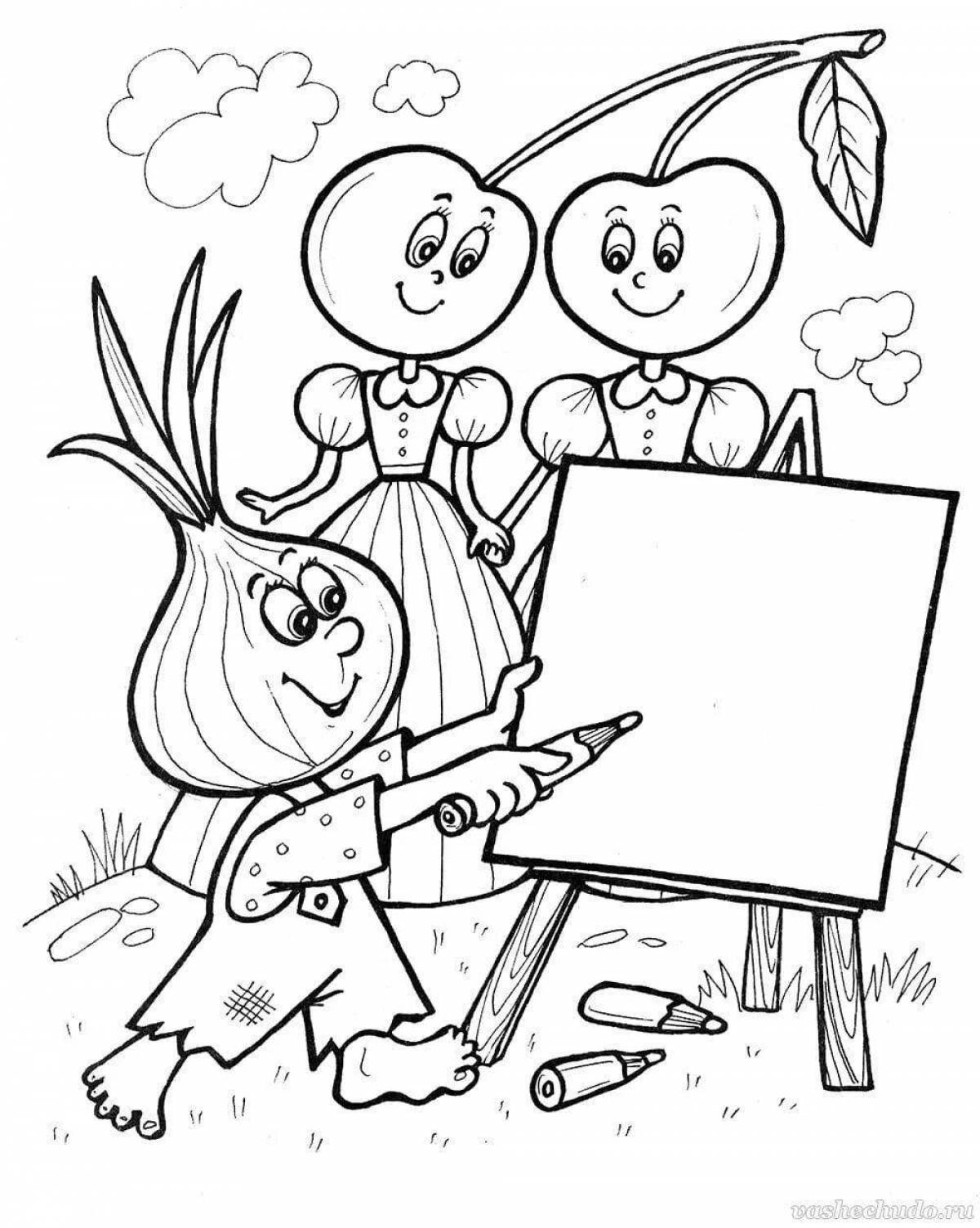 Charming coloring book visiting a fairy tale