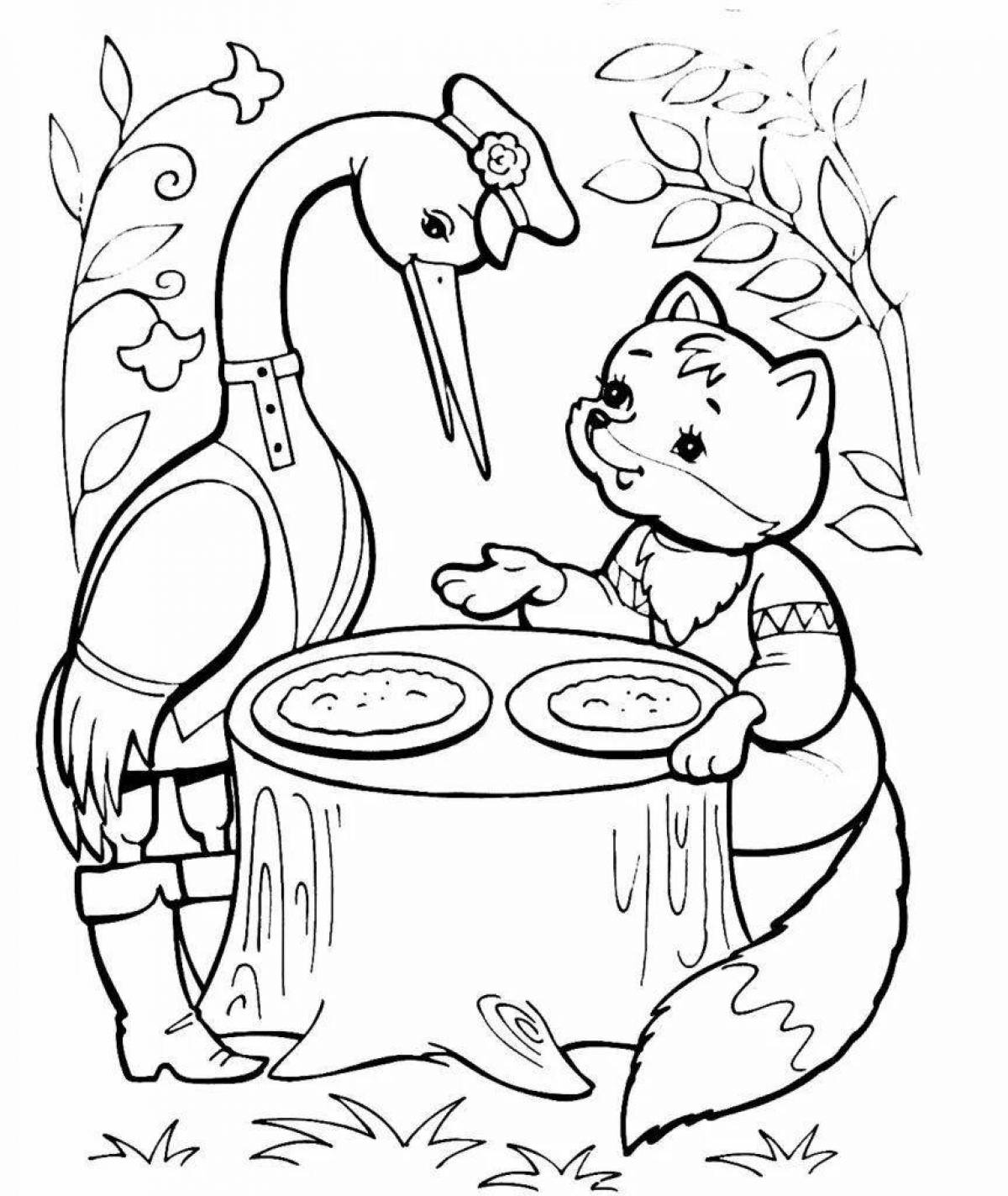 Inviting coloring book visiting a fairy tale