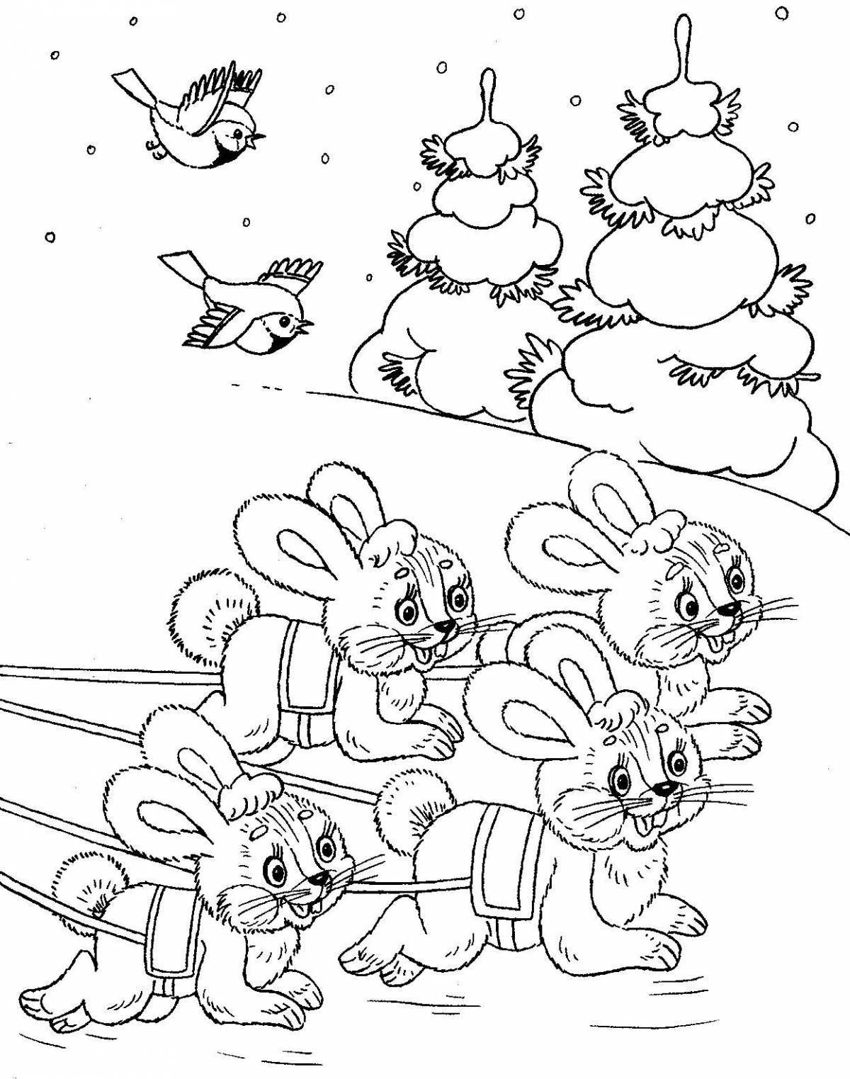 Amazing winter animal coloring pages