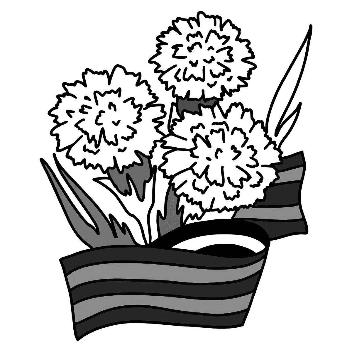 Happy carnation coloring pages for May 9th