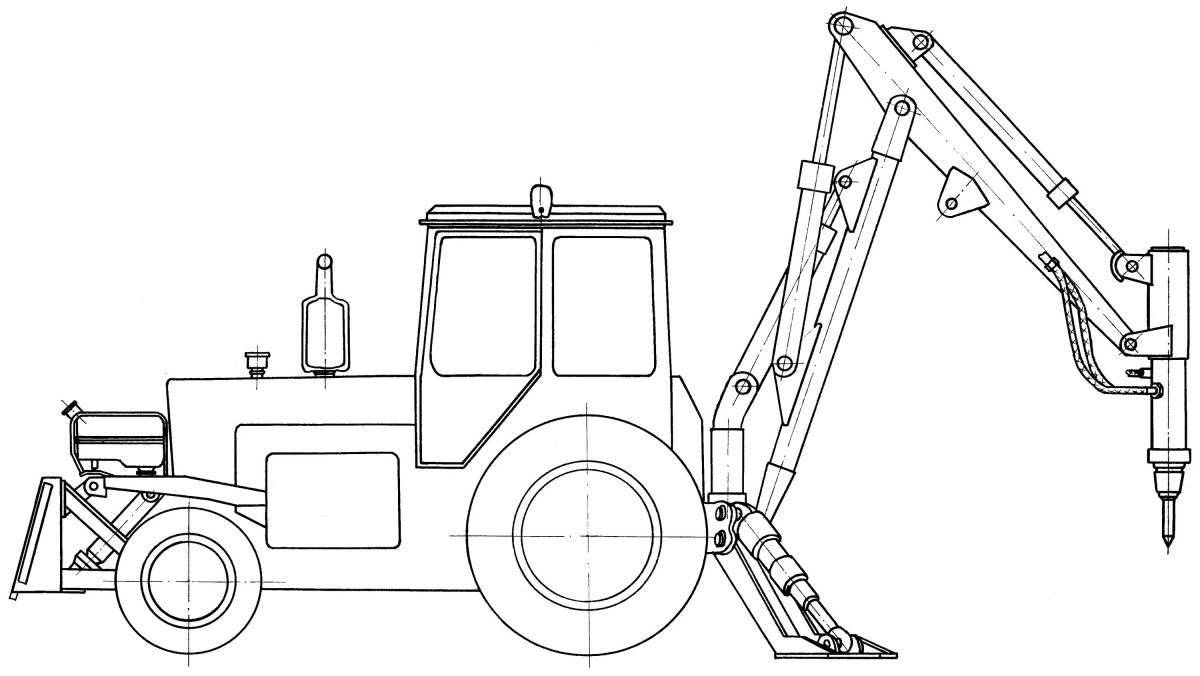 Coloring page vibrant loader for 3-4 year olds