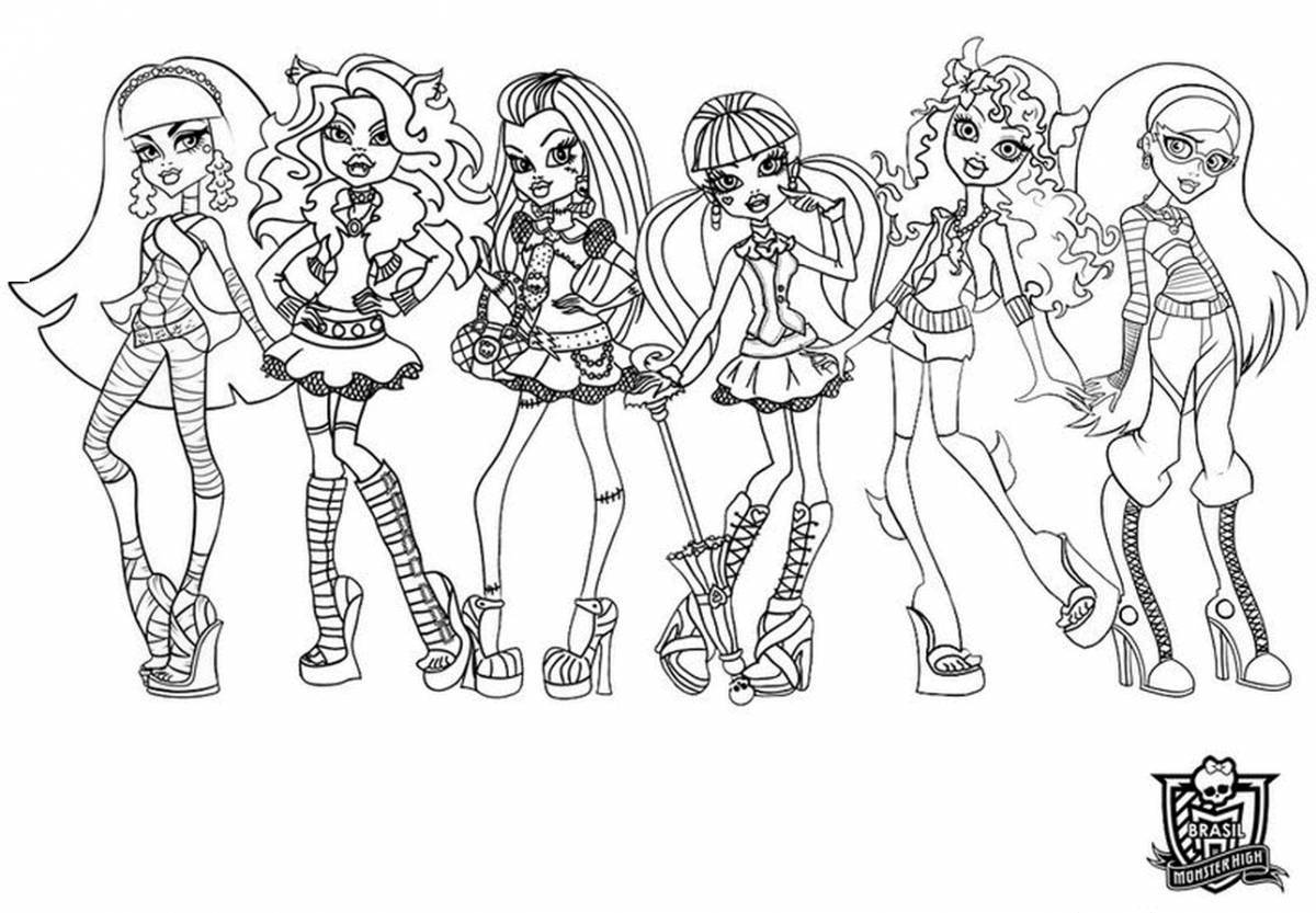 Monster high glitter coloring