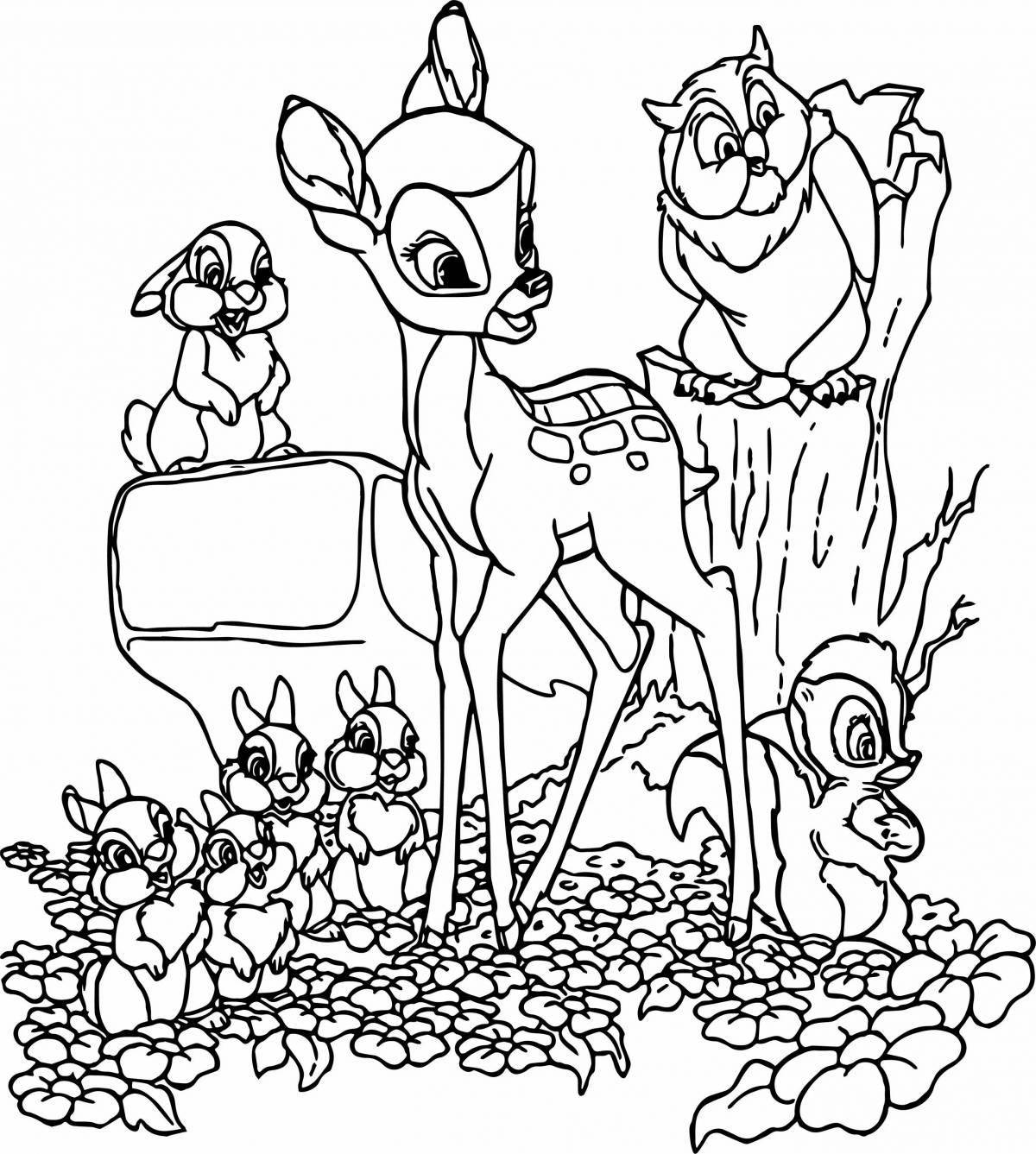 Delightful bambi coloring book for kids 3-4 years old