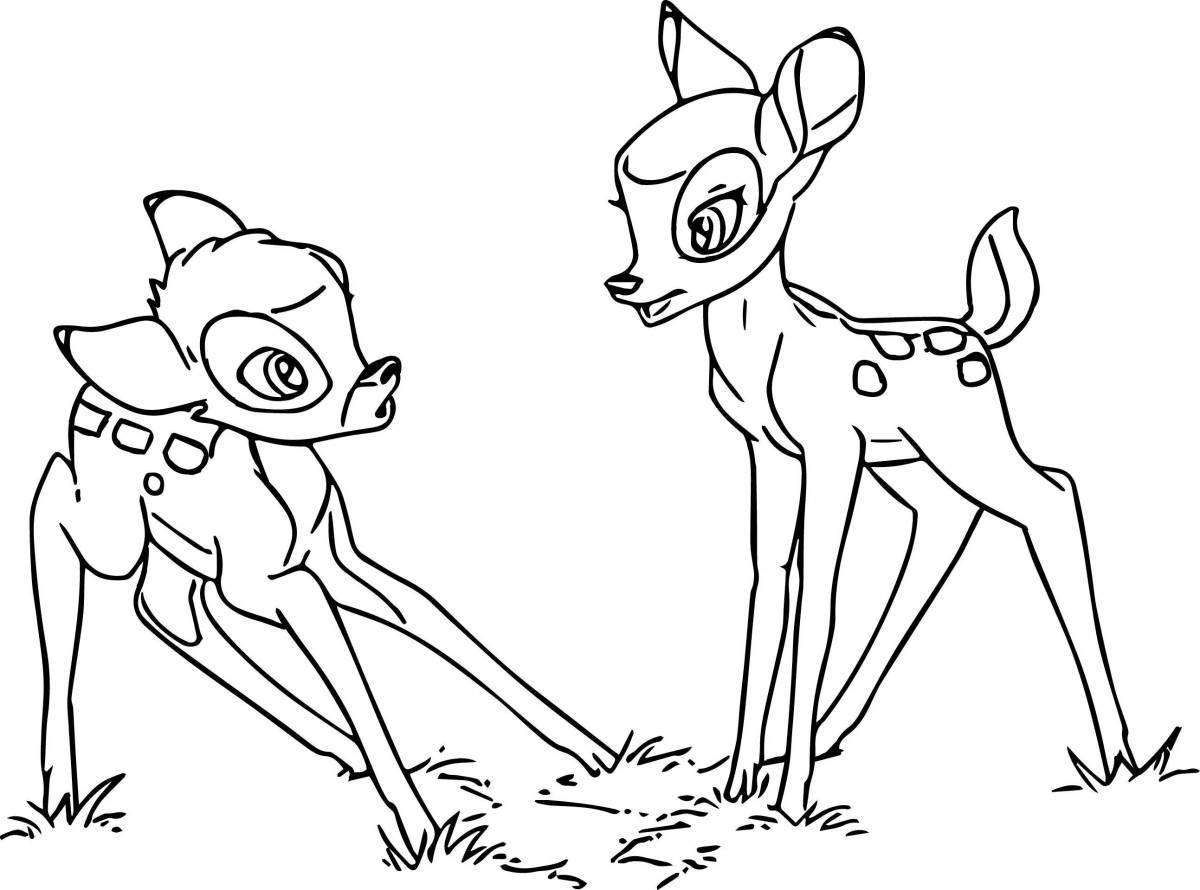 Fun coloring bambi for children 3-4 years old