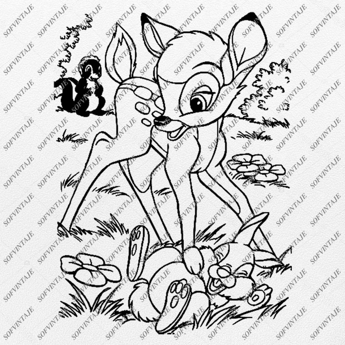 Cute bambi coloring book for kids 3-4 years old