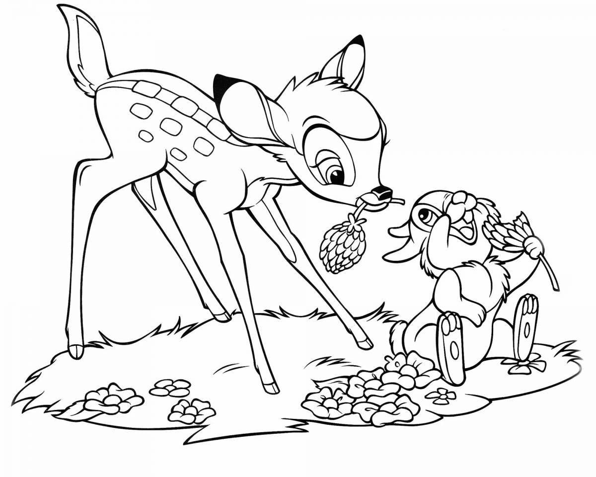 Sweet bambi coloring book for kids 3-4 years old