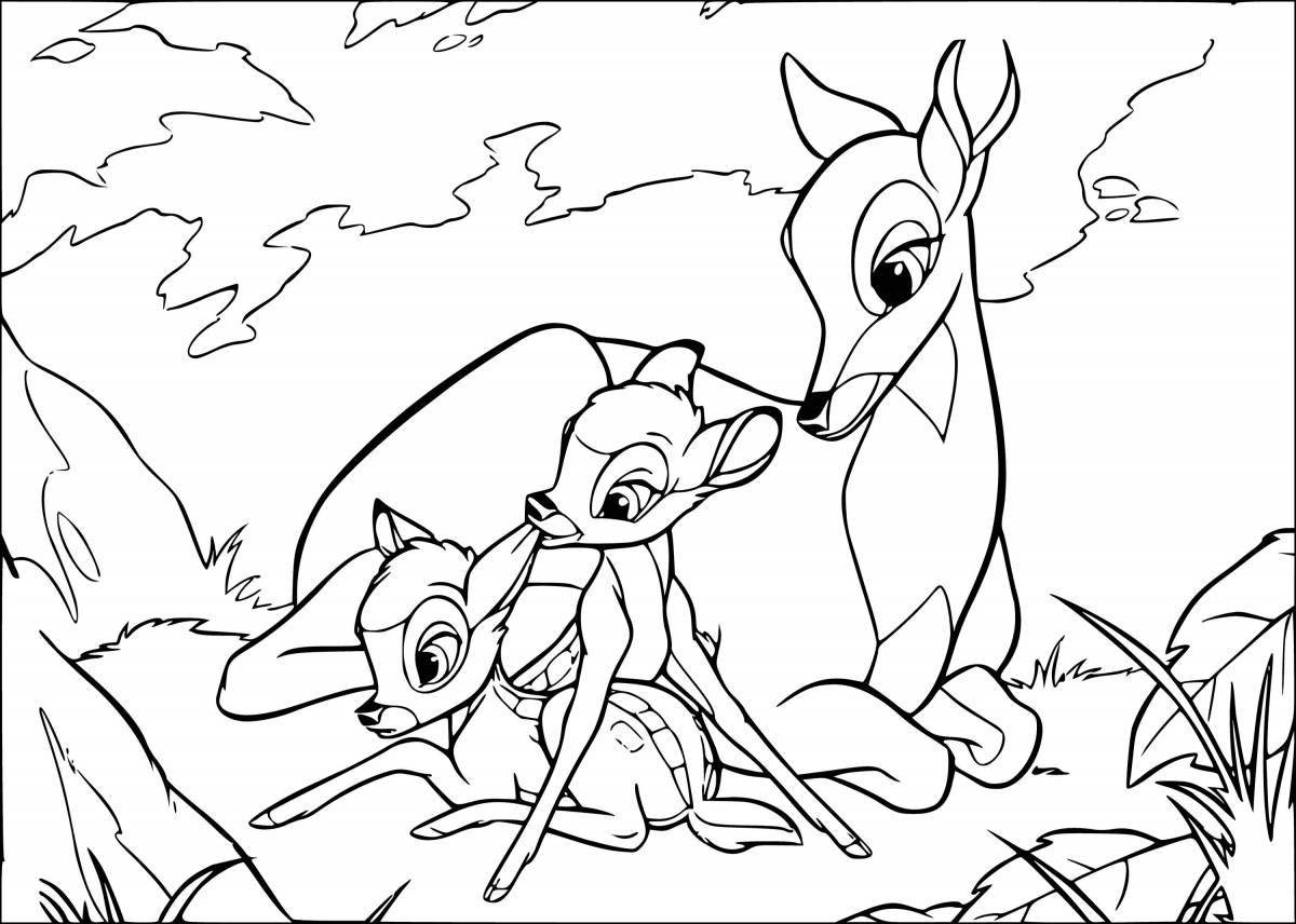 Fancy bambi coloring book for 3-4 year olds