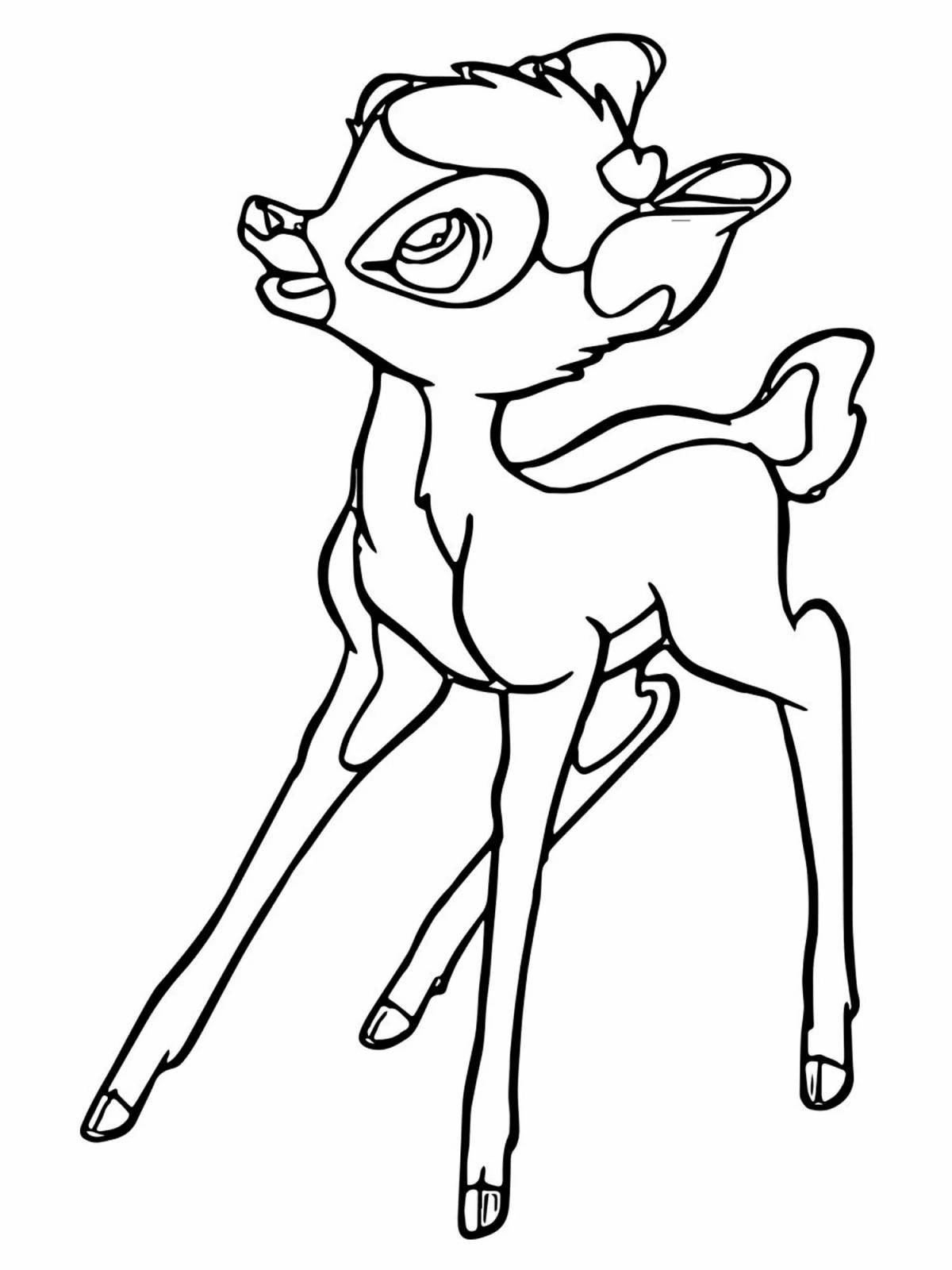 Funny bambi coloring book for kids 3-4 years old