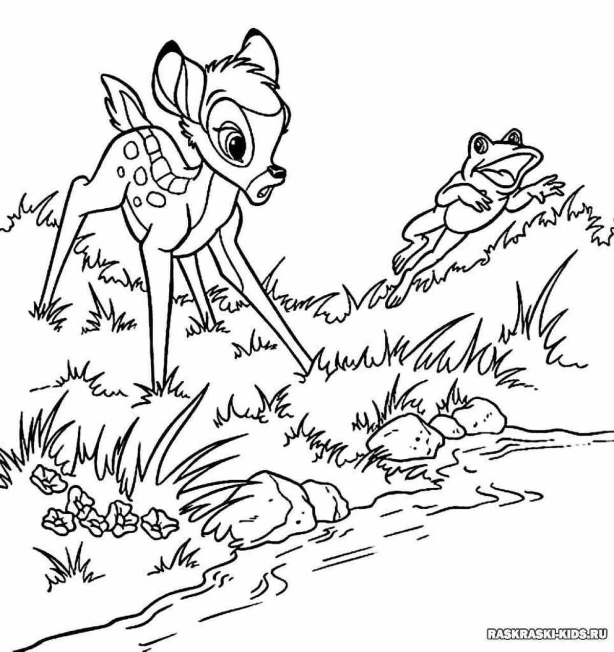 Wonderful bambi coloring book for kids 3-4 years old