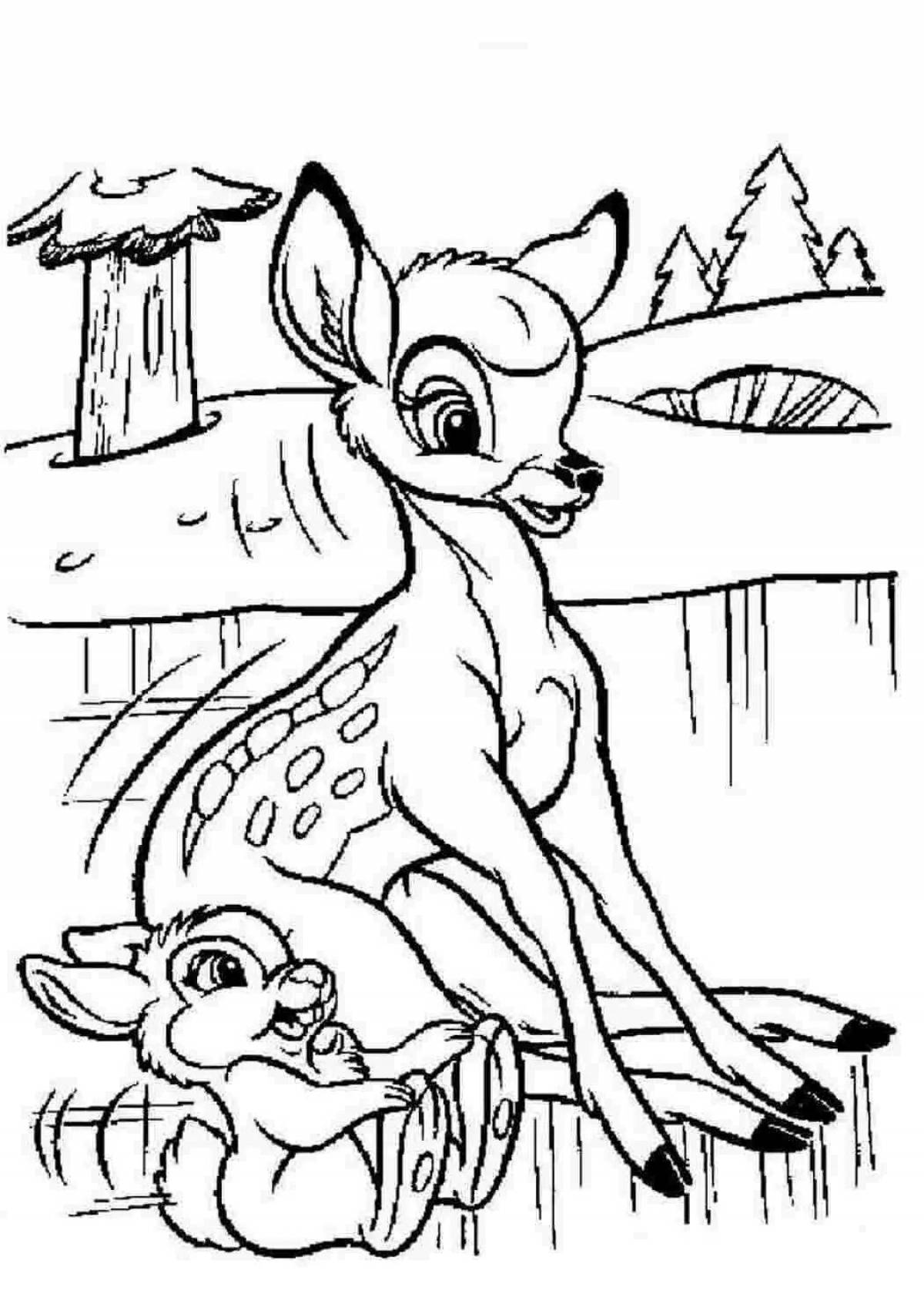 Great bambi coloring book for kids 3-4 years old