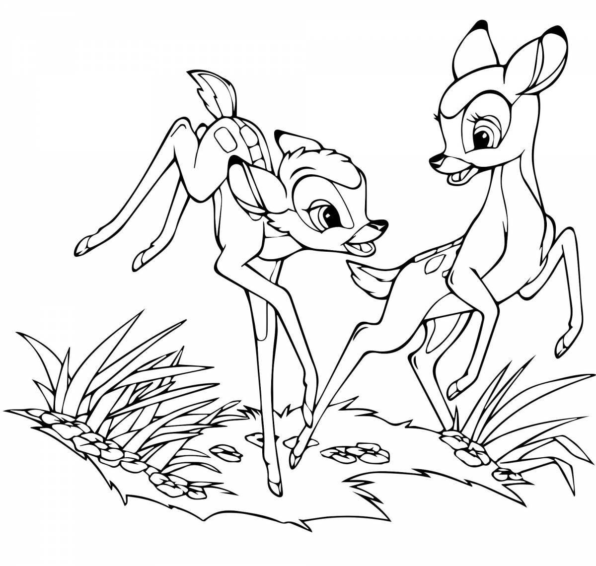 Outstanding bambi coloring book for 3-4 year olds
