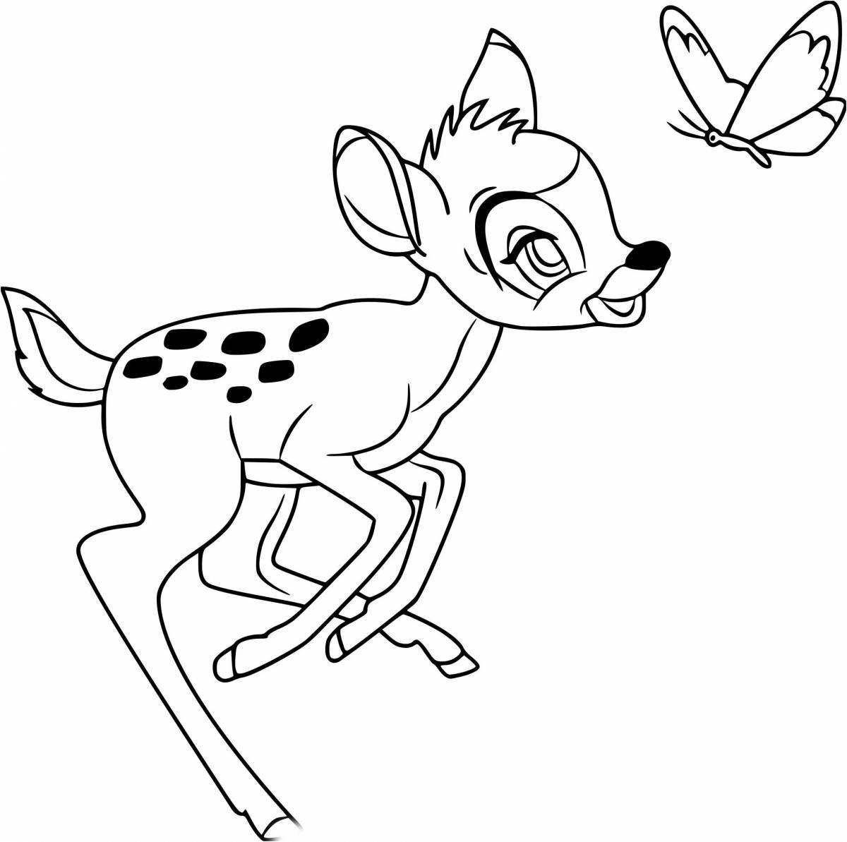 Fabulous bambi coloring book for children 3-4 years old