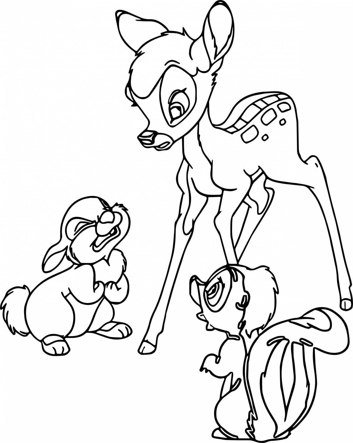 Great bambi coloring book for kids 3-4 years old