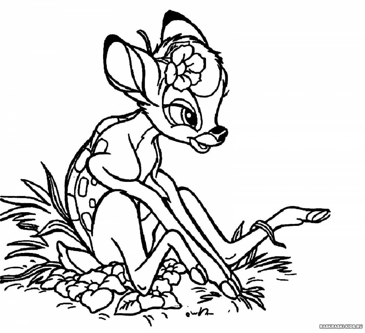 Exciting bambi coloring book for 3-4 year olds