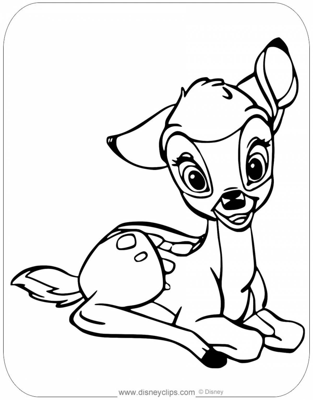 Impressive bambi coloring book for kids 3-4 years old