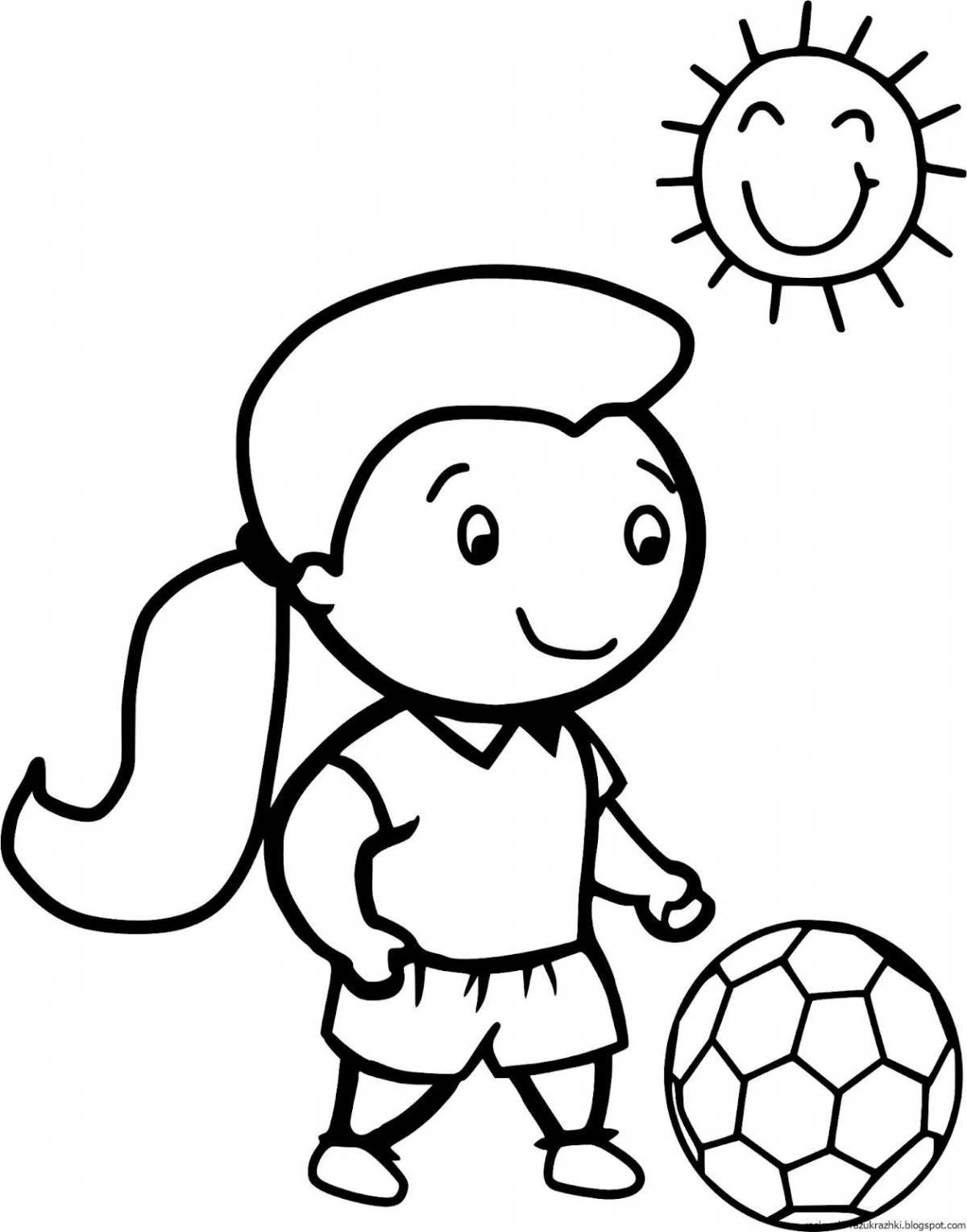 Joyful sports coloring book for kids 5-6 years old