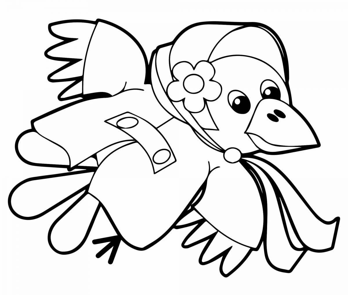 Adorable crow coloring book for children 6-7 years old