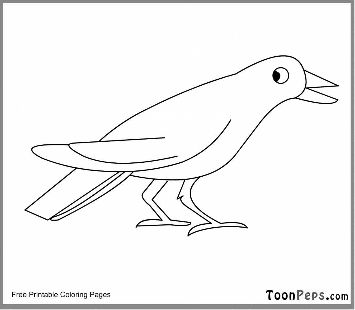 Inspirational crow coloring book for 6-7 year olds