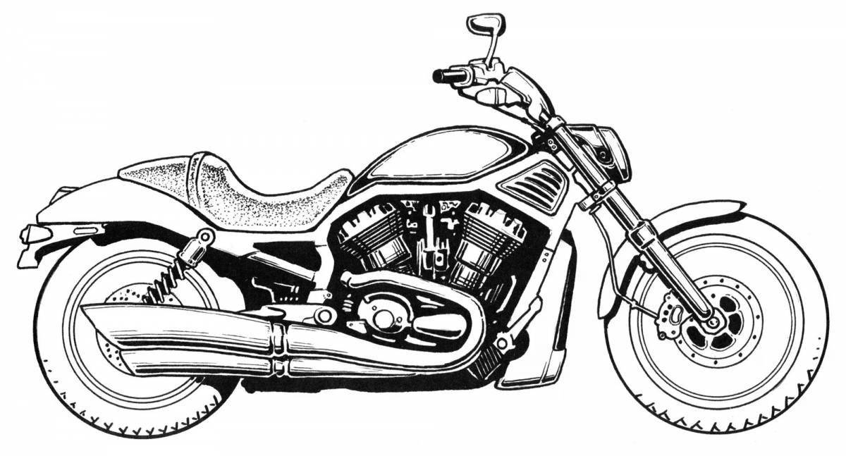 Majestic coloring book for boys with motorcycles and bicycles