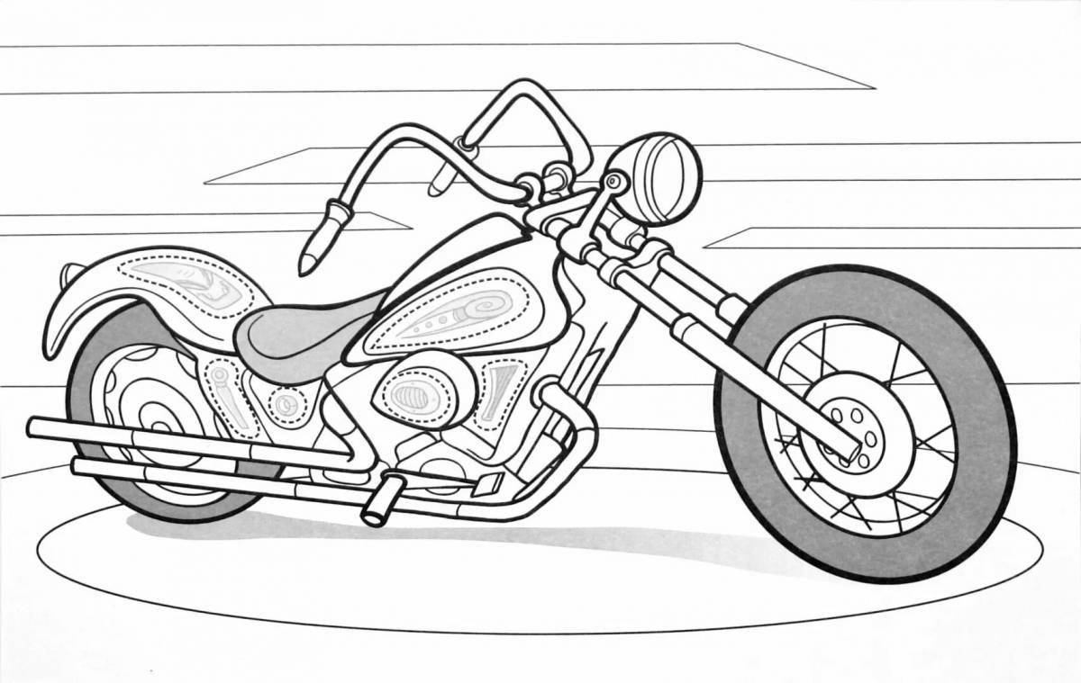Large coloring book for boys with motorcycles and bicycles