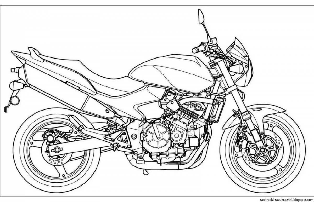 Amazing coloring book for boys with motorcycles and bicycles