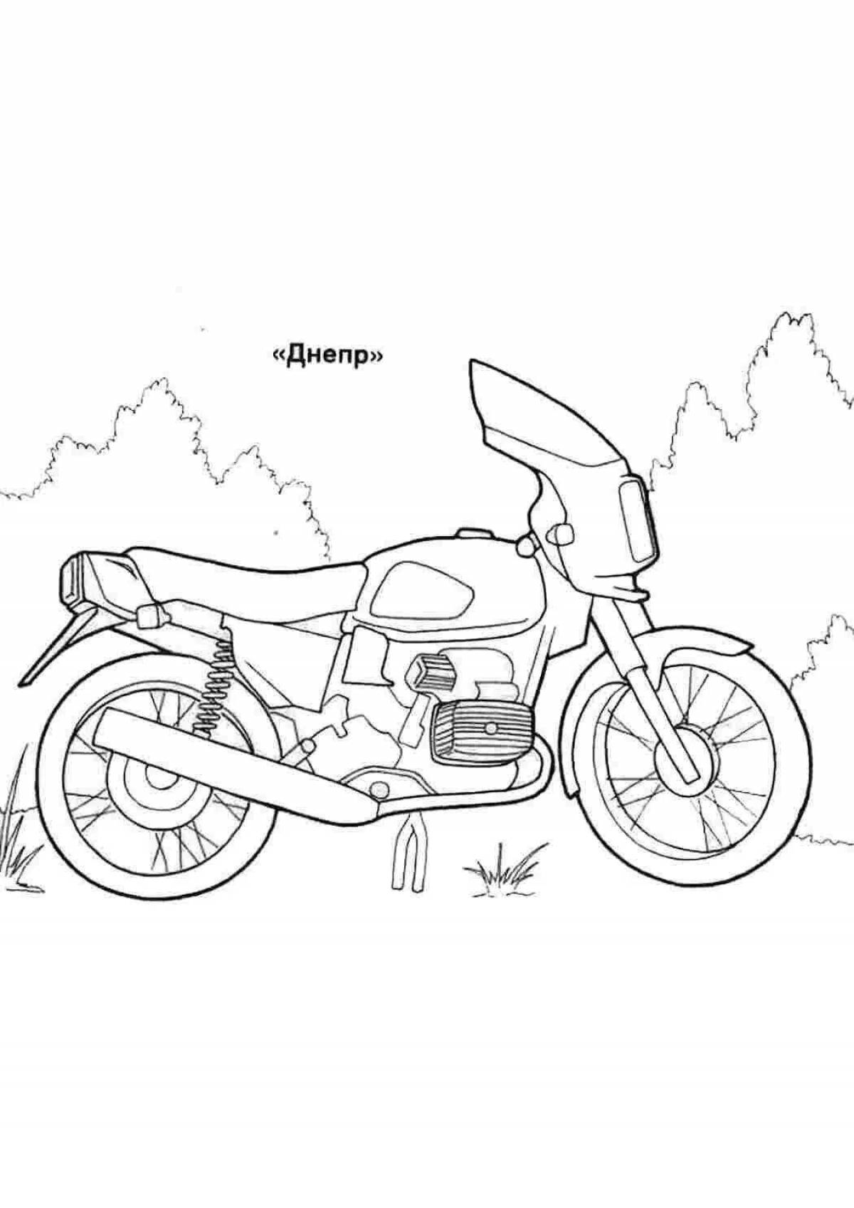 Outstanding coloring book for boys with motorcycles and bicycles