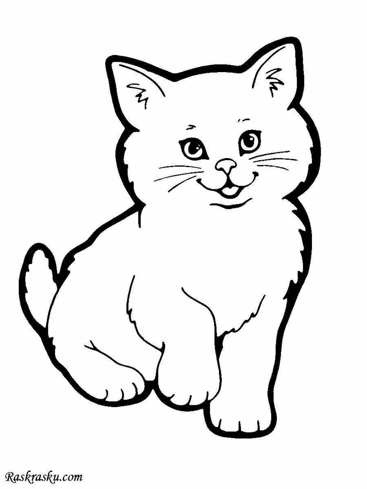 Fun coloring cat without whiskers
