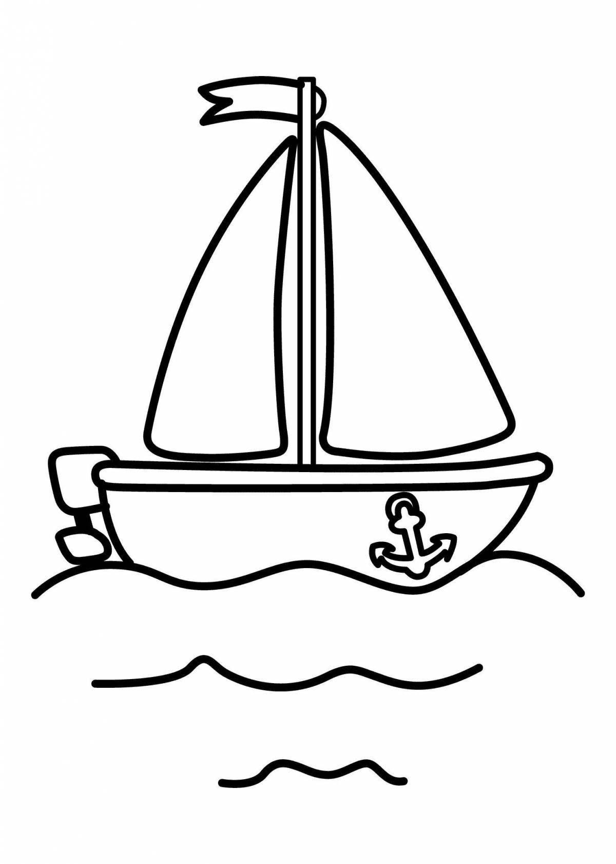 Adorable water transport coloring book for kids