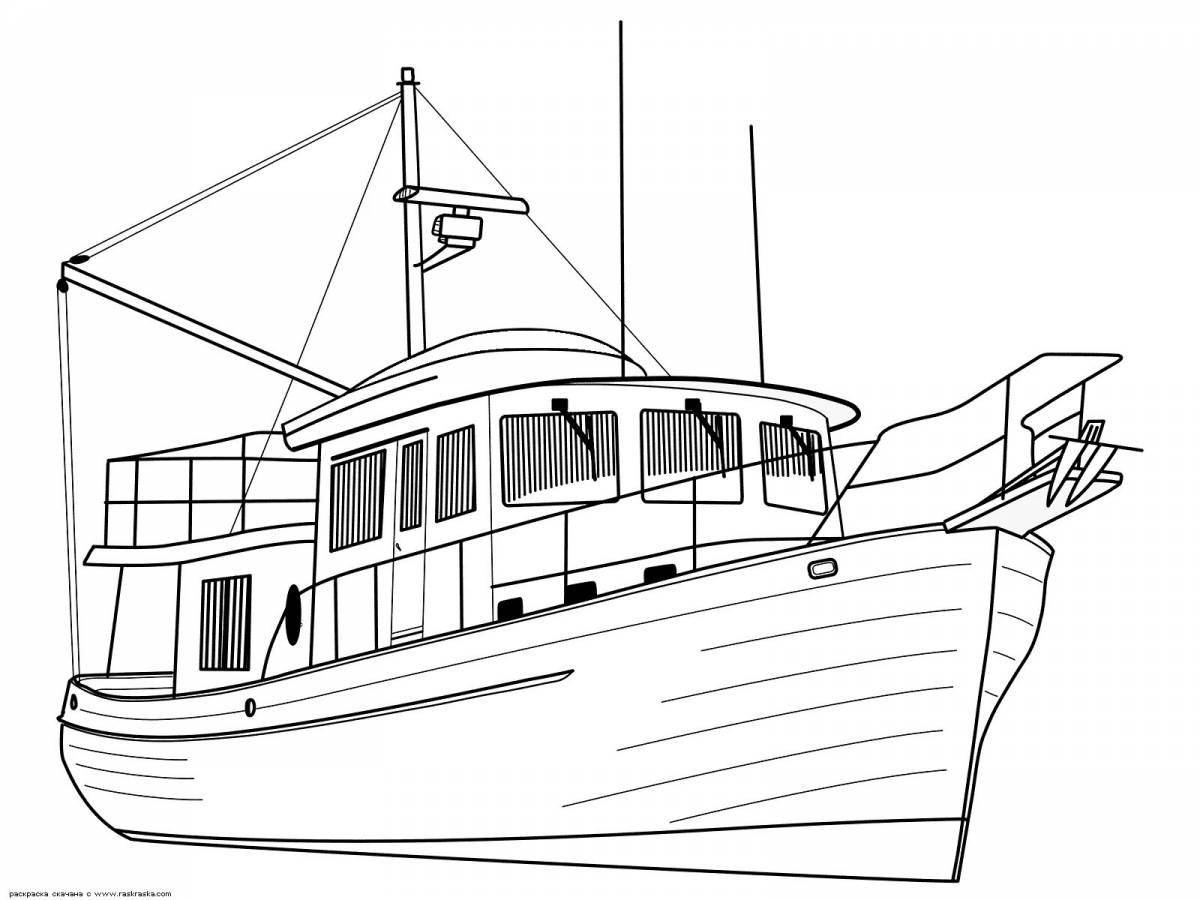 Glorious water transport coloring book for children