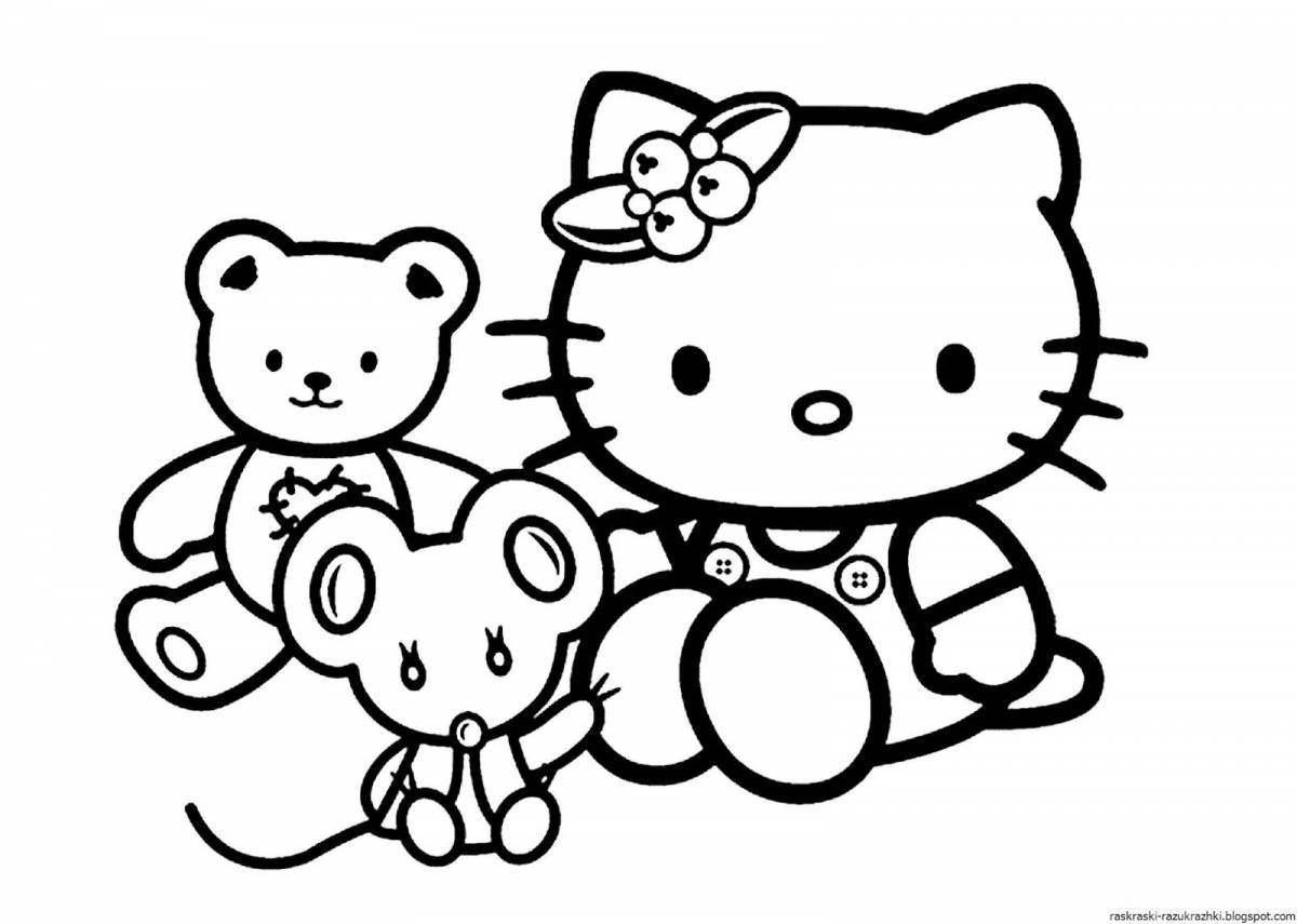 Сияющая раскраска hello kitty