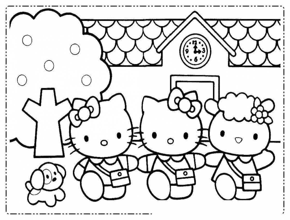 Изысканная раскраска hello kitty