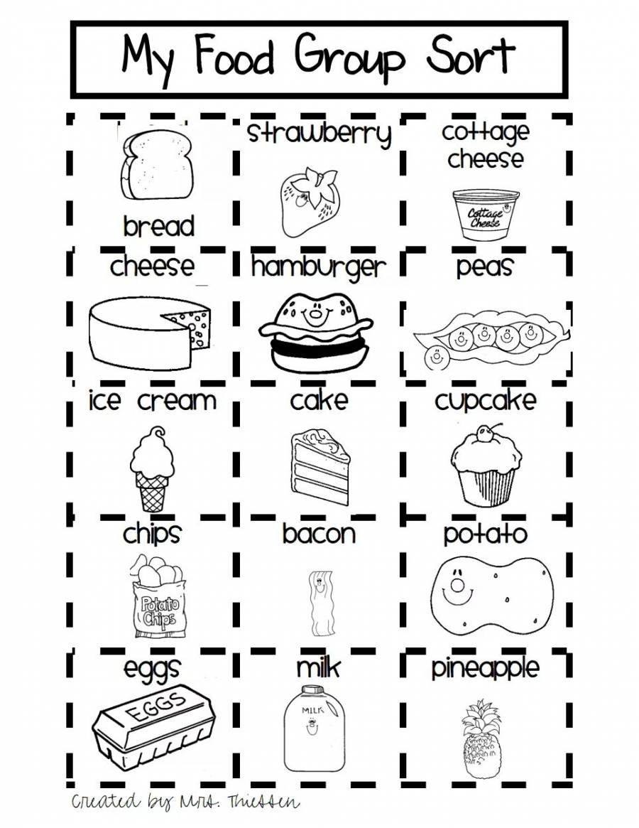 Раскраска еда на английском языке для детей
