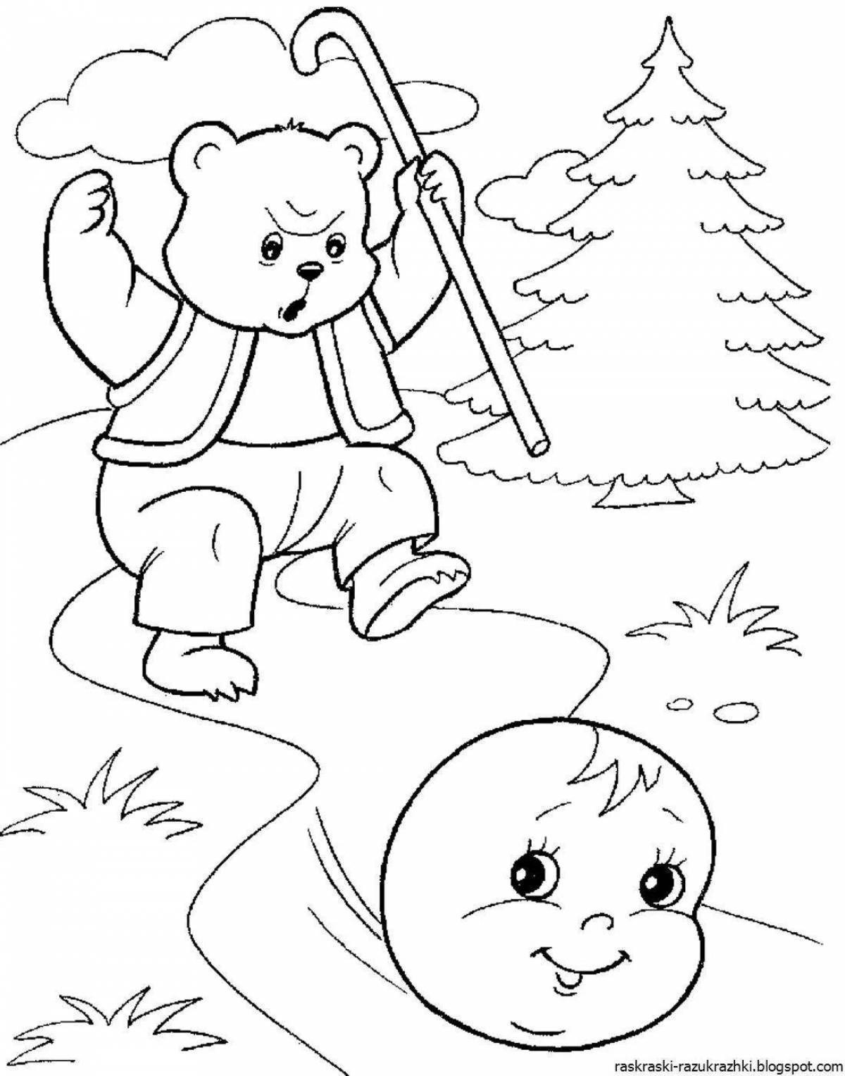 Сказка Колобок Раскраски