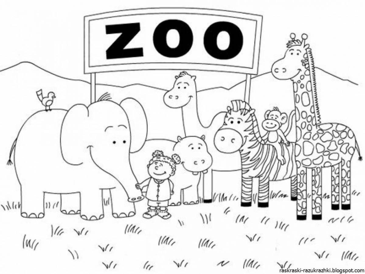 Раскраска зоопарк для детей 4-5 лет