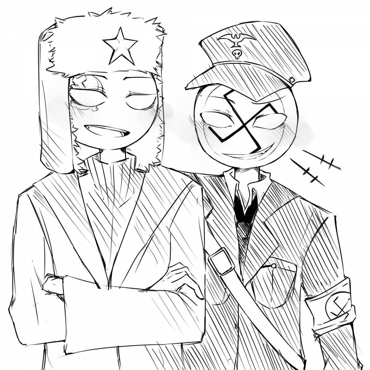 Картинки раскраски countryhumans