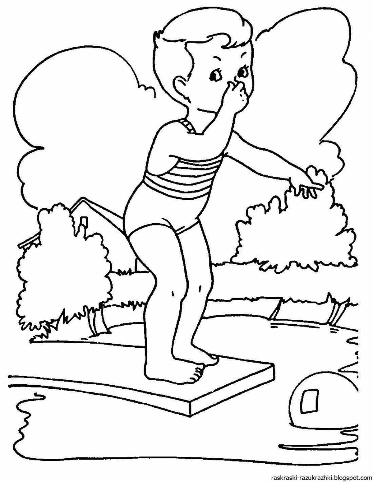 Delightful coloring of a healthy mind in a healthy body for children