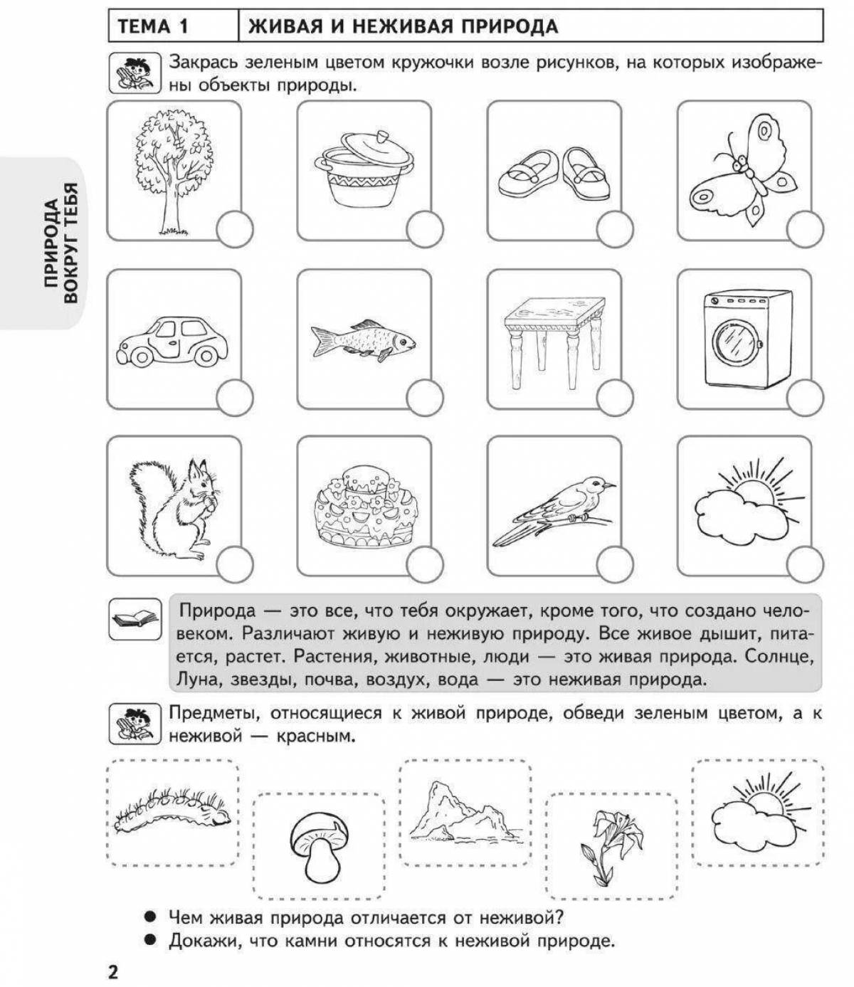Amazing inanimate nature coloring book for kids