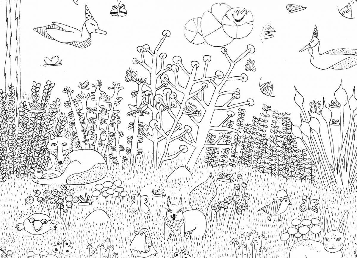 Outstanding wildlife coloring book for kids
