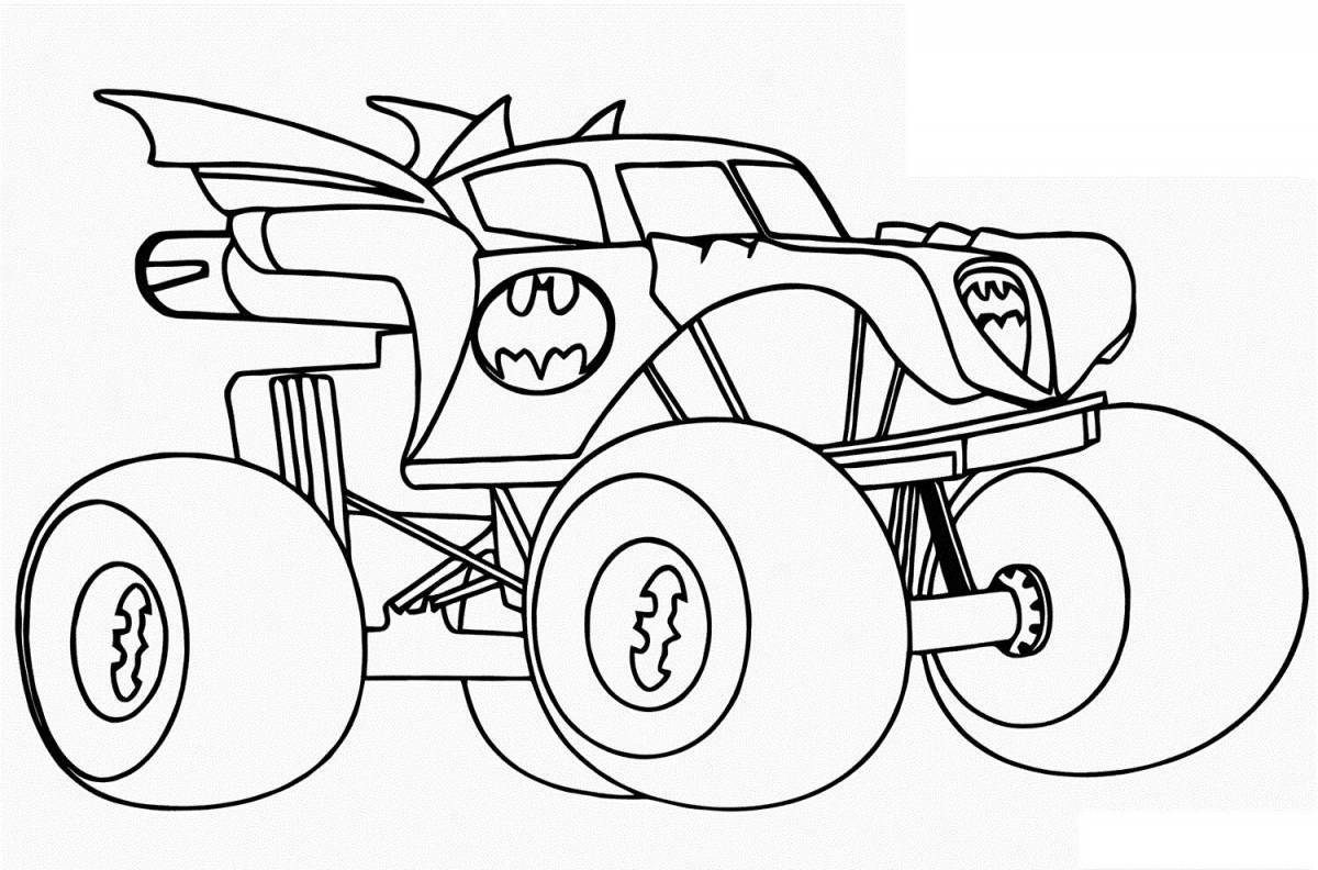 Colorful racing car coloring for the little ones