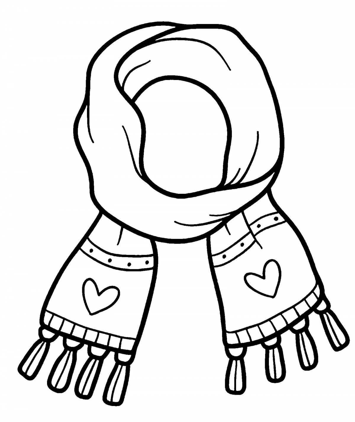 Colorful scarf coloring book for 3-4 year olds