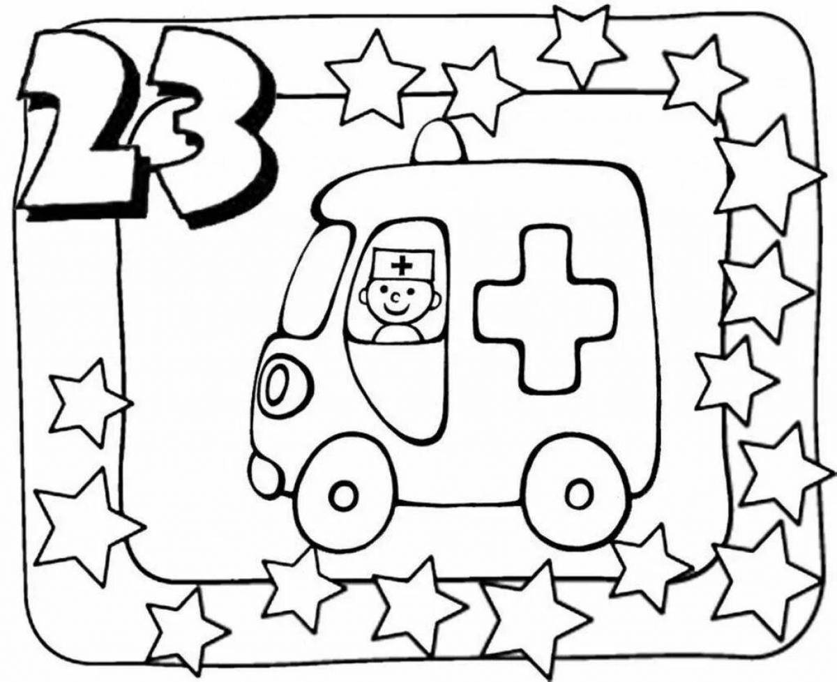 February 23 coloring page for kids