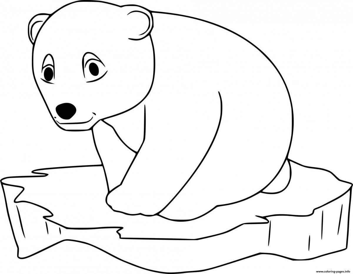 Великолепная раскраска белого медведя для малышей
