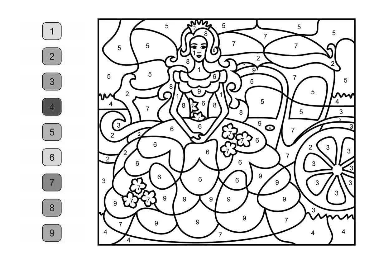 Inspirational coloring book for girls 9-10 years old by numbers